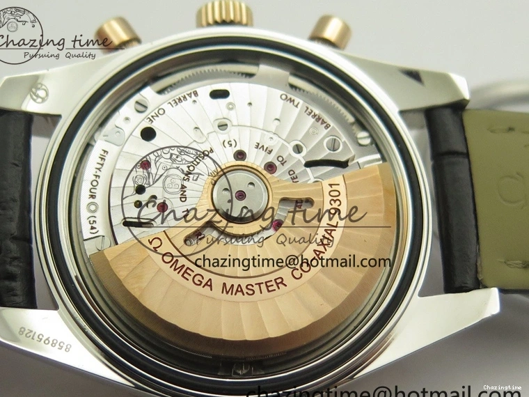 0410 Neat Speedmaster ’57 Co-Axial SS RG OMF 1:1 Best Edition Black Dial On Leather Strap A9300 (Free Leather Strap) 8067